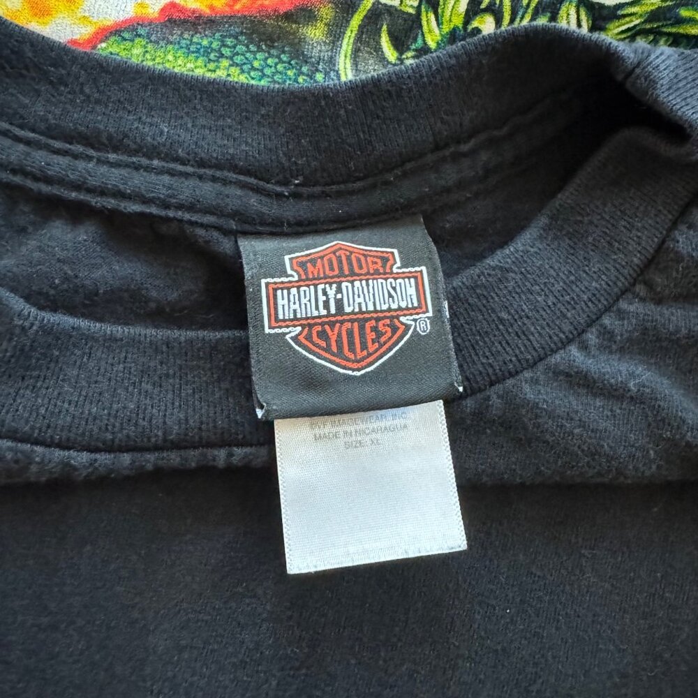 Harley-Davidson Korea Seoul Sinister Attitude Long Sleeve T-Shirt XL Black Flame - Picture 6 of 8